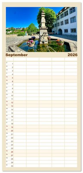 Produktbild: Familienplaner 2026 - B&ouml;blingen und Sch&ouml;nbuch mit 5 Spalten (Wandkalender, 21 x 45 cm) CALVENDO
