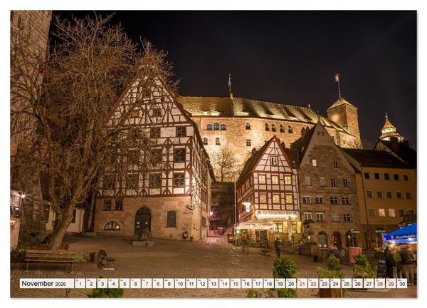 Produktbild: N&uuml;rnberg - Am Tag und in der Nacht (Wandkalender 2026 DIN A2 quer), CALVENDO Monatskalender