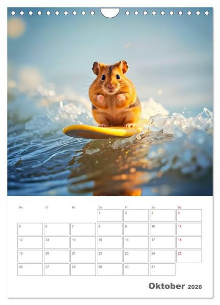 Produktbild: Adventure Hamster - Sportliche KI Hamster pr&auml;sentieren den Abenteuer-Sport (Wandkalender 2026 DIN A4 hoch), CALVENDO Monatskalender