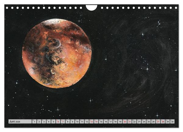Produktbild: Gemaltes Weltall (Wandkalender 2026 DIN A4 quer), CALVENDO Monatskalender