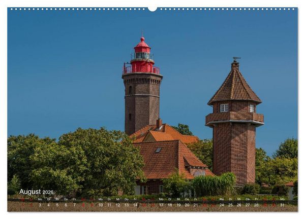 Produktbild: Die sch&ouml;nsten Leuchtt&uuml;rme - Deutsche Ostsee (Wandkalender 2026 DIN A2 quer), CALVENDO Monatskalender