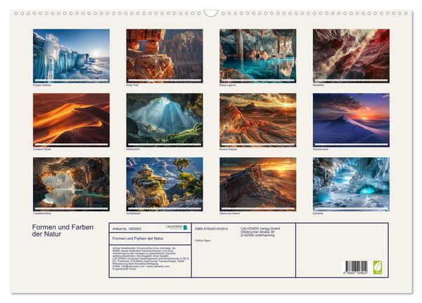 Produktbild: Formen und Farben der Natur (Wandkalender 2026 DIN A2 quer), CALVENDO Monatskalender