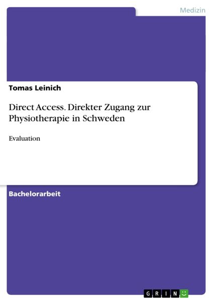 Produktbild: Direct Access. Direkter Zugang zur Physiotherapie in Schweden