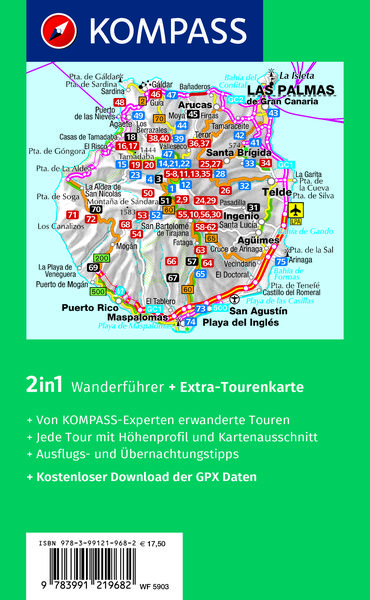 Produktbild: KOMPASS Wanderf&uuml;hrer Gran Canaria, 75 Touren mit Extra-Tourenkarte
