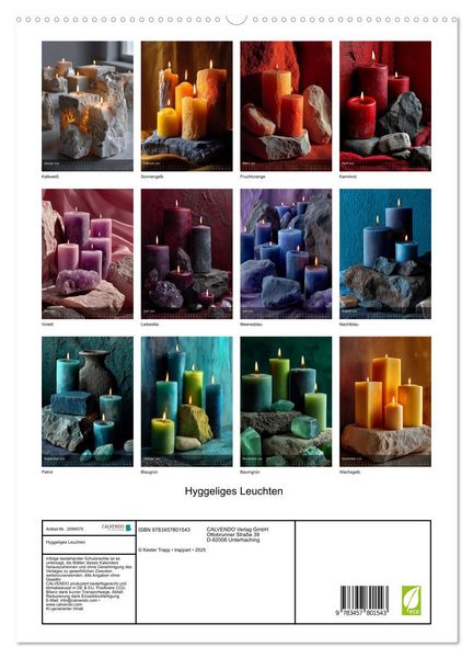 Produktbild: Hyggeliges Leuchten (hochwertiger Premium Wandkalender 2026 DIN A2 hoch), Kunstdruck in Hochglanz
