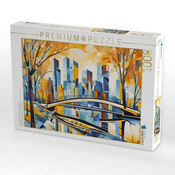 Produktbild: CALVENDO Puzzle Spiegelnde Skyline im farbenfrohen Herbst | 1000 Teile Lege-Gr&ouml;&szlig;e 64x48cm Foto-Puzzle f&uuml;r gl&uuml;ckliche Stunden