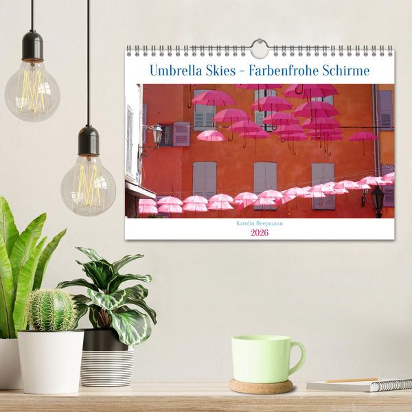 Produktbild: Umbrella Skies - Farbenfrohe Schirme (Wandkalender 2026 DIN A4 quer), CALVENDO Monatskalender