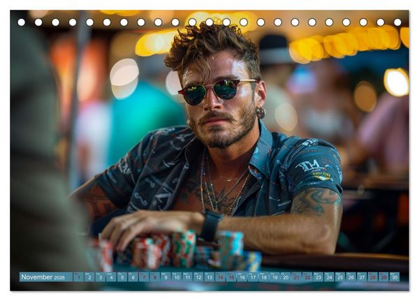 Produktbild: Texas Hold'em Poker Faces (Desk Calendar 2026 DIN A5 landscape), CALVENDO 12 Month DeskCalendar
