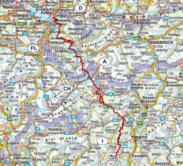 Produktbild: ROTHER Wanderf&uuml;hrer Alpen&uuml;berquerung Bodensee &ndash; Gardasee