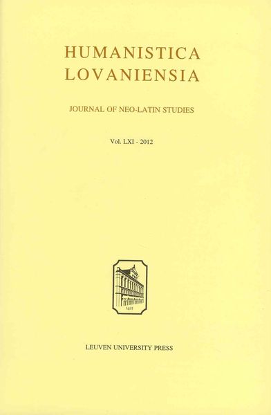 Produktbild: Humanistica Lovaniensia, Volume LXI - 2012