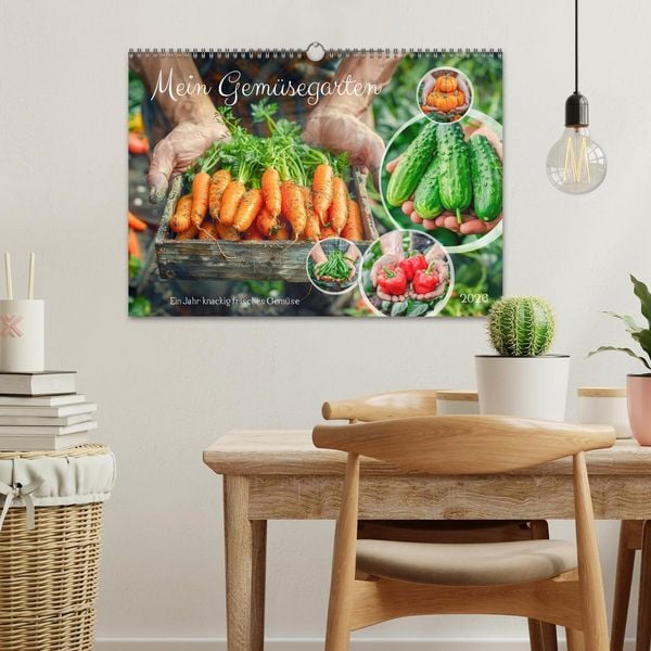 Produktbild: Mein Gem&uuml;segarten - Ein Jahr knackig frisches Gem&uuml;se (Wandkalender 2026 DIN A3 quer), CALVENDO Monatskalender