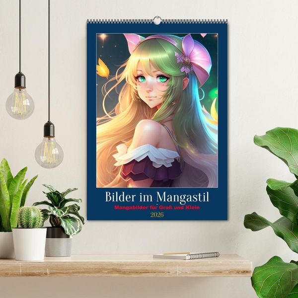 Produktbild: Bilder im Mangastil (Wandkalender 2026 DIN A2 hoch), CALVENDO Monatskalender