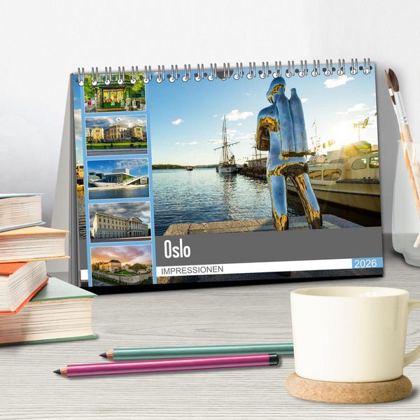 Produktbild: Oslo Impressionen (Tischkalender 2026 DIN A5 quer), CALVENDO Monatskalender
