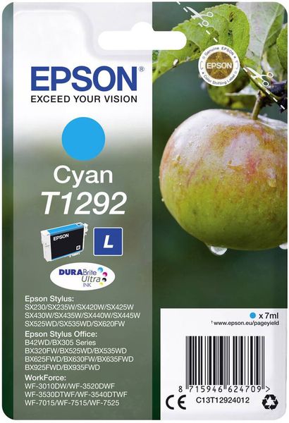 Epson Druckerpatrone T1292 Original Cyan C13T12924012