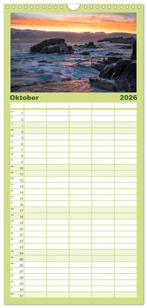 Produktbild: Familienplaner 2026 - Naturschauspiel Irland mit 5 Spalten (Wandkalender, 21 x 45 cm) CALVENDO