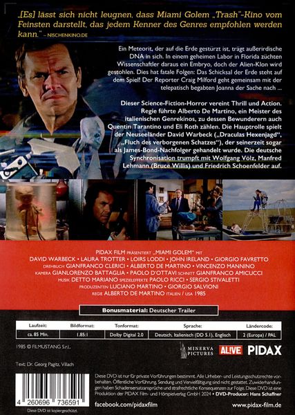 Produktbild: Miami Golem / Actionreicher Sci-Fi-Horror mit David Warbeck ("J&auml;ger der Apokalypse") (Pidax Film-Klassiker)
