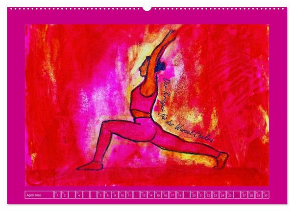 Produktbild: Farbige Yoga Kraftwelt - Yoga Asanas f&uuml;r die Chakren (hochwertiger Premium Wandkalender 2026 DIN A2 quer), Kunstdruck in Hochglanz