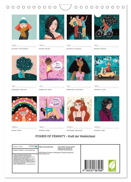 POWER OF FEMINITY - Kraft der Weiblichkeit (Wandkalender 2025 DIN A4 hoch), CALVENDO Monatskalender