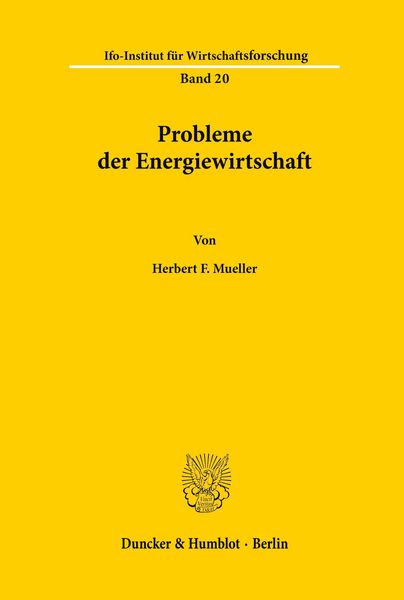 Produktbild: Probleme der Energiewirtschaft.