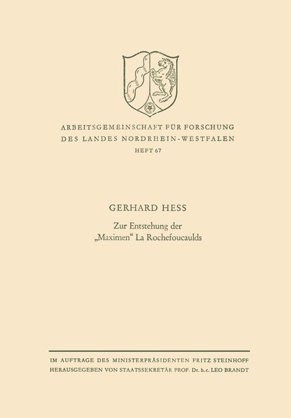 Produktbild: Zur Entstehung der &bdquo;Maximen&ldquo; La Rochefoucaulds