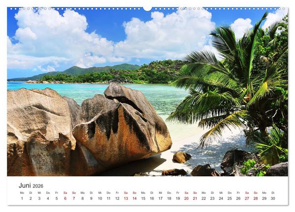 Produktbild: Traumstr&auml;nde der Seychellen (hochwertiger Premium Wandkalender 2026 DIN A2 quer), Kunstdruck in Hochglanz