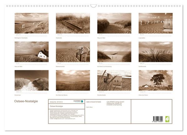 Produktbild: Ostsee-Nostalgie (Wandkalender 2026 DIN A2 quer), CALVENDO Monatskalender