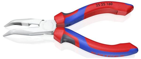 Produktbild: Knipex 25 25 160 Elektronik- u. Feinmechanik Flachrundzange 40&deg; gebogen Chrom-Vanadium Stahl 160 mm