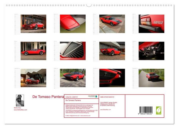 Produktbild: De Tomaso Pantera (hochwertiger Premium Wandkalender 2026 DIN A2 quer), Kunstdruck in Hochglanz
