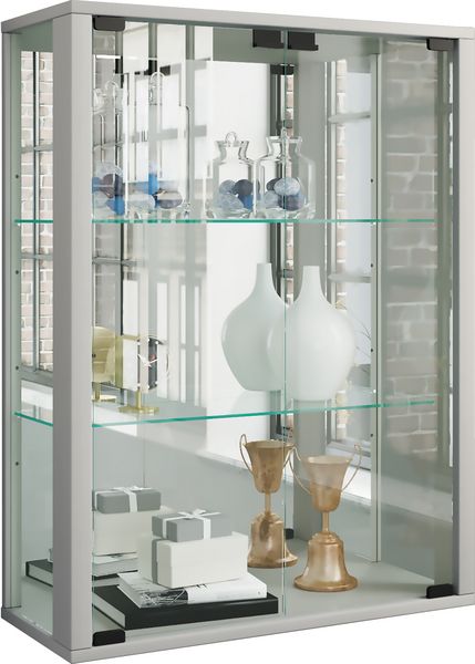 Produktbild: Wandvitrine H&auml;ngevitrine Glasvitrine Udina Spiegel