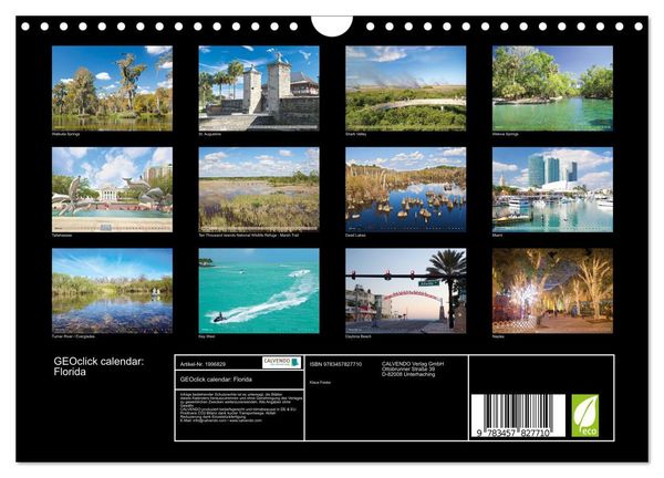 Produktbild: GEOclick calendar: Florida (Wandkalender 2026 DIN A4 quer), CALVENDO Monatskalender