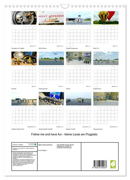 Produktbild: Follow me and have fun - kleine Leute am Flugplatz (Wandkalender 2026 DIN A3 hoch), CALVENDO Monatskalender