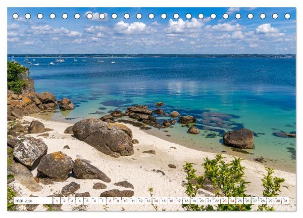 Produktbild: &Agrave; la d&eacute;couverte de la Bretagne - En Finist&egrave;re Sud (Calendrier de bureau 2026 DIN A5 vertical), CALVENDO calendrier mensuel