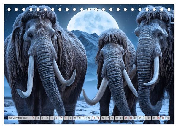 Produktbild: Im urzeitlichen Reich des Mammuts (Tischkalender 2026 DIN A5 quer), CALVENDO Monatskalender