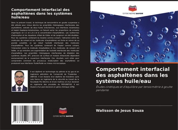 Produktbild: Comportement interfacial des asphalt&egrave;nes dans les syst&egrave;mes huile/eau