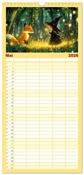 Produktbild: Familienplaner 2026 - Zauber zur Mitternacht mit 5 Spalten (Wandkalender, 21 x 45 cm) CALVENDO