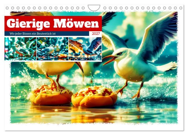 Produktbild: Gierige M&ouml;wen (Wandkalender 2027 DIN A4 quer), CALVENDO Monatskalender