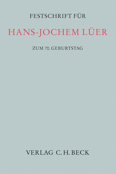 Produktbild: Festschrift f&uuml;r Hans-Jochem L&uuml;er zum 70. Geburtstag