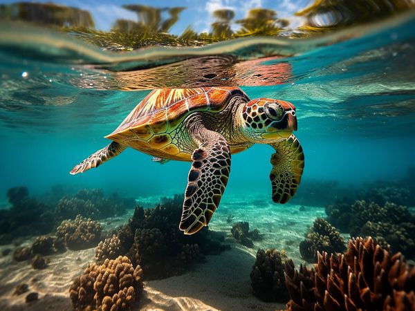 Produktbild: CALVENDO Puzzle Meeresschildkr&ouml;te unter Wasser | 1000 Teile Lege-Gr&ouml;&szlig;e 64x48cm Foto-Puzzle f&uuml;r gl&uuml;ckliche Stunden