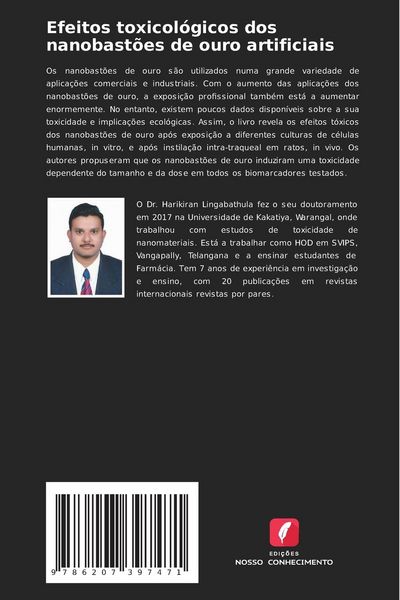 Produktbild: Efeitos toxicol&oacute;gicos dos nanobast&otilde;es de ouro artificiais
