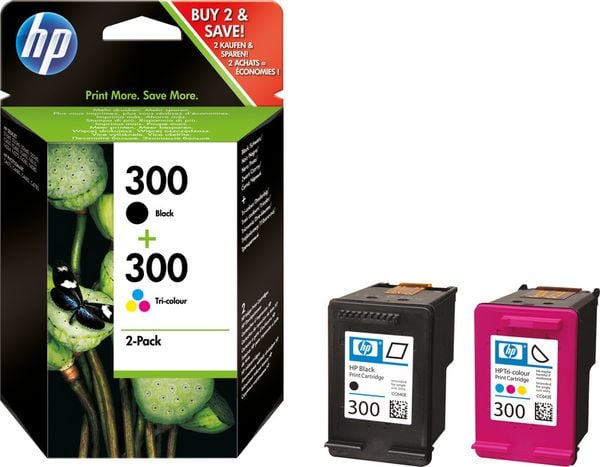 HP 300 Encre pack bundle dorigine noir, cyan, magenta, jaune CN637EE Encre