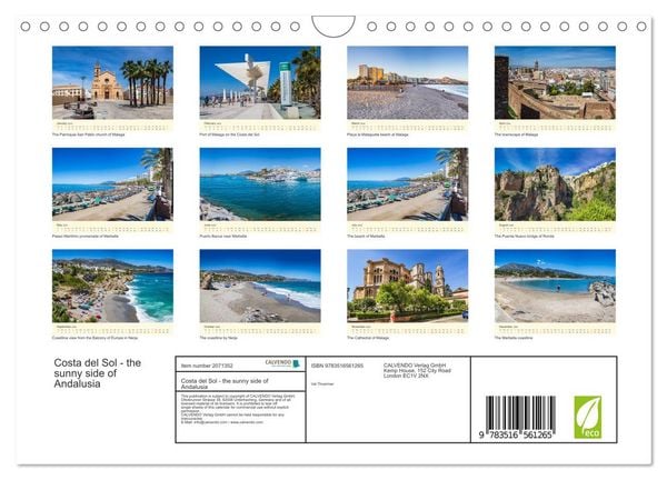 Produktbild: Costa del Sol - the sunny side of Andalusia (Wall Calendar 2026 DIN A4 landscape), CALVENDO 12 Month Wall Calendar