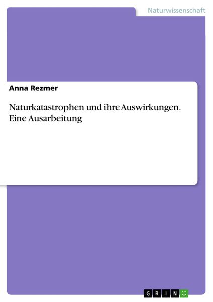 Produktbild: Naturkatastrophen und ihre Auswirkungen. Eine Ausarbeitung