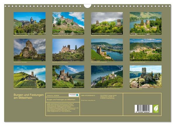 Produktbild: Burgen und Festungen am Mittelrhein (Wandkalender 2027 DIN A3 quer), CALVENDO Monatskalender