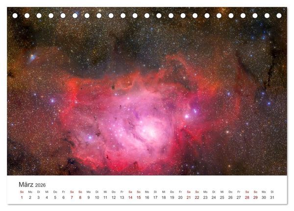 Produktbild: Nebel & Galaxien - Faszination Weltraum (Tischkalender 2026 DIN A5 quer), CALVENDO Monatskalender