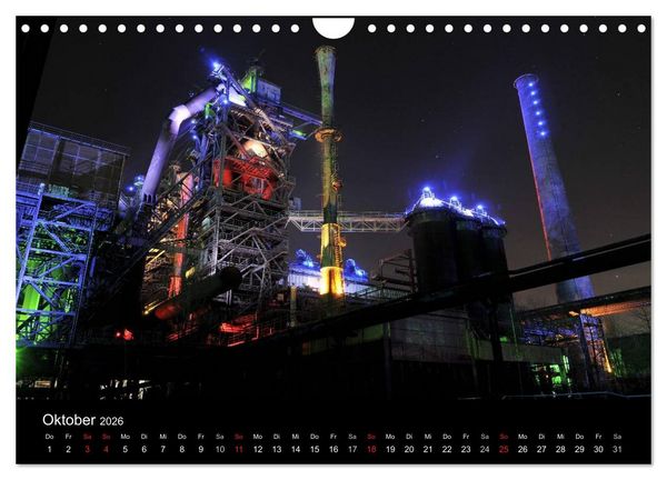 Produktbild: Impressionen Ruhrgebiet bei Nacht (Wandkalender 2026 DIN A4 quer), CALVENDO Monatskalender