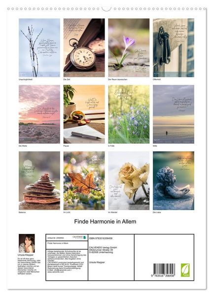 Produktbild: Finde Harmonie in Allem (hochwertiger Premium Wandkalender 2026 DIN A2 hoch), Kunstdruck in Hochglanz