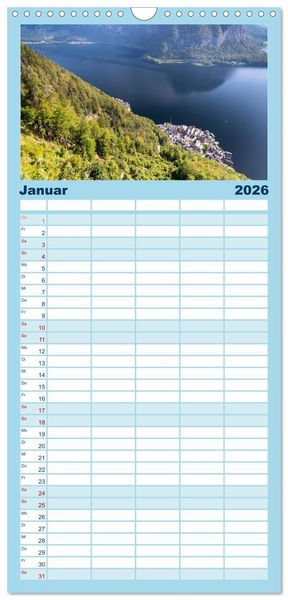 Produktbild: Familienplaner 2026 - Seen in &Ouml;sterreich mit 5 Spalten (Wandkalender, 21 x 45 cm) CALVENDO