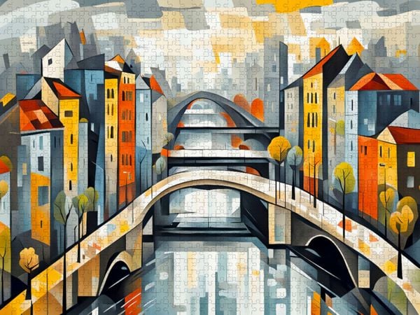 Produktbild: CALVENDO Puzzle Herbststimmung in der abstrakten Metropole | 2000 Teile Lege-Gr&ouml;&szlig;e 90x67cm Foto-Puzzle f&uuml;r gl&uuml;ckliche Stunden