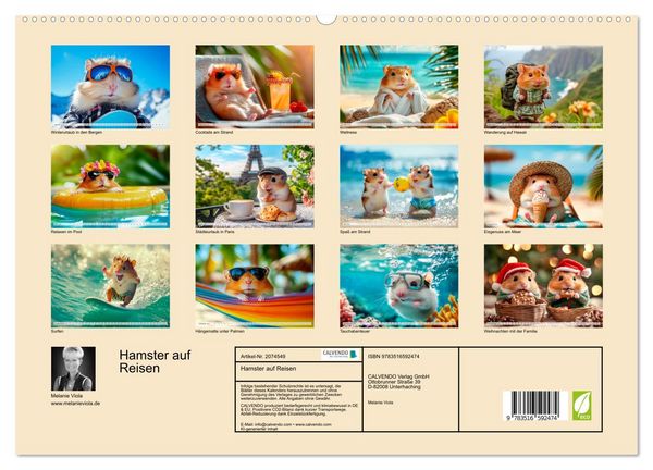 Produktbild: Hamster auf Reisen (hochwertiger Premium Wandkalender 2026 DIN A2 quer), Kunstdruck in Hochglanz