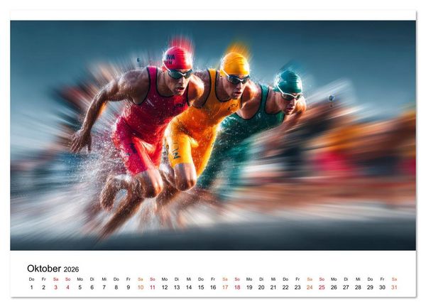 Produktbild: Triathlon - Grenzen verschieben (Wandkalender 2026 DIN A3 quer), CALVENDO Monatskalender